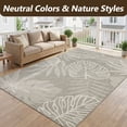 thumbnail image 2 of SIXHOME Outdoor Rugs 5'x7' Patio Rug Tropical Indoor Outdoor Rugs Polypropylene Washable Non Shedding, Easy Clean, Waterproof, Durable Outdoor Carpet for Porch Balcony Deck Neutral Gray, 2 of 9