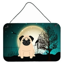 Carolines Treasures BB2198DS812 Halloween Scary Pug Fawn Wall or Door Hanging Prints  8x12 multicolor