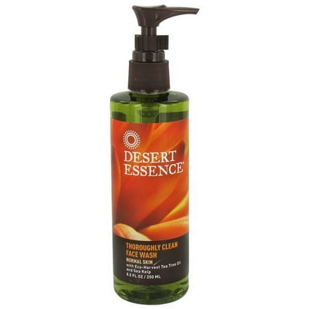 Desert Essence Thoroughly Clean Face Wash With Eco Harvest Tea Tree Oil And Sea Kelp - 8.5 Oz, 3 Pack