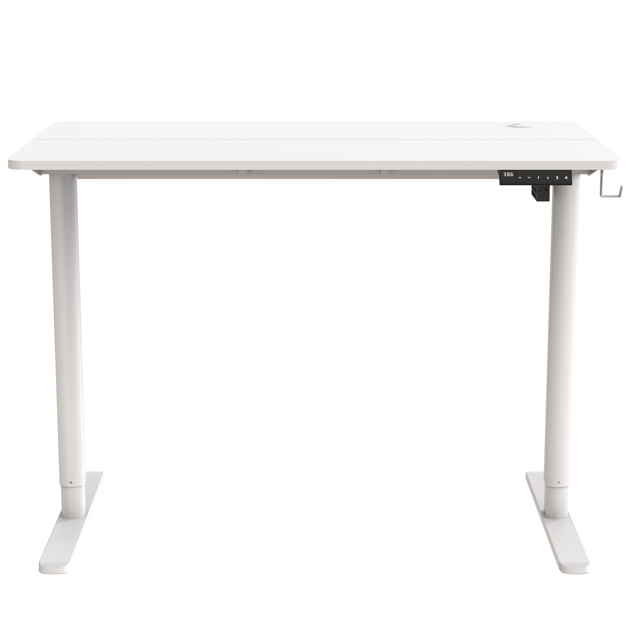Mainstays Electric Standing Desk with Height Memory Presets, Headphone Hook and Cable Management, White