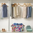 thumbnail image 5 of Yayeee 2 Pack Canvas Storage Basket with Handles for Shelves Fabric Bins Closet Organizer, Light Colorful Circles, 5 of 8