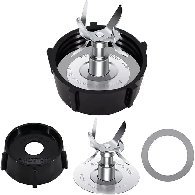 Replacement Parts Compatible with Oster Osterizer Blender Blade with Rubber Seal Gasket & 4902 Jar Bottom - 6 Point Fusion Blade 4980