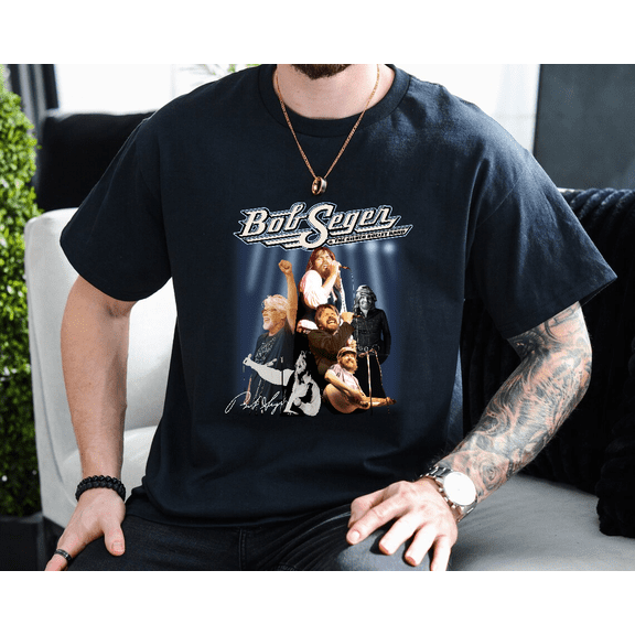 Bob Seger Roll Me Away Live Concert Tour Rock Unisex T-Shirt, up to size 3XL.