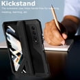 thumbnail image 6 of for Samsung Galaxy Z Fold 4 Metal Case with S Pen Holder, Military Rugged Heavy Duty Z Fold4 Case Built in Screen Protector Full-Body Drop Protection Kickstand Phone Case for Z Fold 4 - Black, 6 of 13