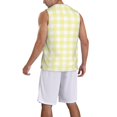 thumbnail image 2 of Sikiie Lemon Yellow Checkboard Basketball Jersey Reversible Men's Mesh Athletic Sports Shirts Training Practice S-4XLSmall, 2 of 6