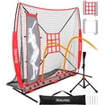 thumbnail image 2 of Zealfeel 7 x 7 ft Baseball & Softball Net Set: Includes Batting Tee, Dummy Batter, 2 Strike Zones & Ball Collection System. Steel Frame & Carry Bag, 2 of 9