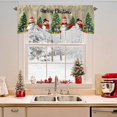 thumbnail image 2 of Merry Christmas Tie Up Valances Curtain, Cute Snowman Trees Gifts Snowflake Linen Adjustable Rod Pocket Short Window Treatment Tie Up Curtains Valances for Kitchen Living Room Bathroom 42x18 Inches, 2 of 9