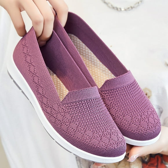 Peggybuy Woven Sneakers Shoes Anti-Slip Women Running Shoes Fairshaped for Jogging Travel