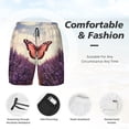 thumbnail image 3 of Balery Butterfly Over Lavender Bañador para hombre, shorts de playa de secado rápido con entrepierna y forro de compresión-Medium, 3 of 6