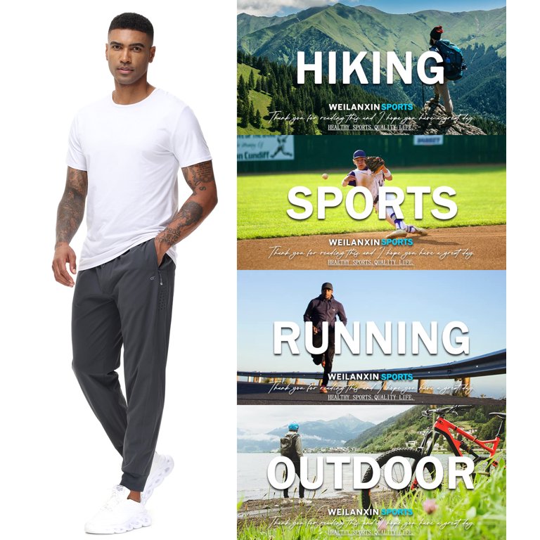 Weilanxin Men's Athletic Joggers with Zipper Pockets photo 8
