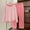 Pink, variant on Goodtrade8 Loungewear for Women Fleece Sleepwear Long Sleeve 2 Piece Casual Solid Color Crew Neck Womens Pjs