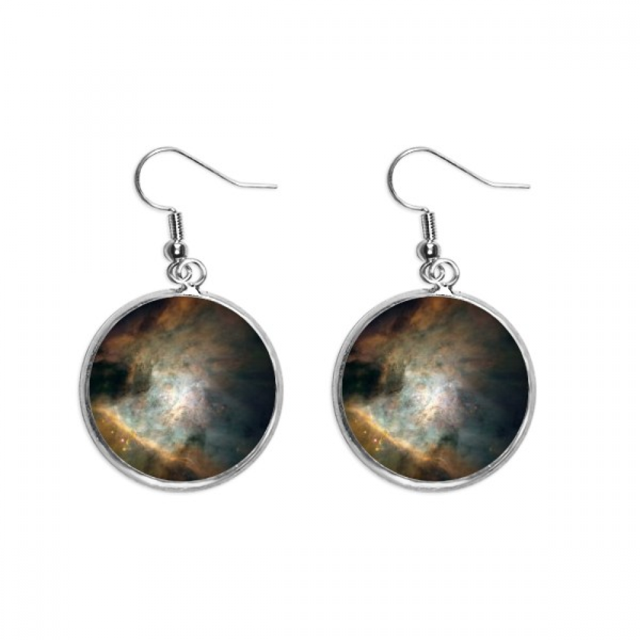 Boucles d'Oreilles Pendantes Nébuleuse Émeraude Blanche, Bijoux pour Femme