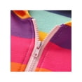 thumbnail image 4 of Kids Girls Hoodies Sweatshirt Rainbow Stripe Zip Up Jacket Coat Outwear, 4 of 5