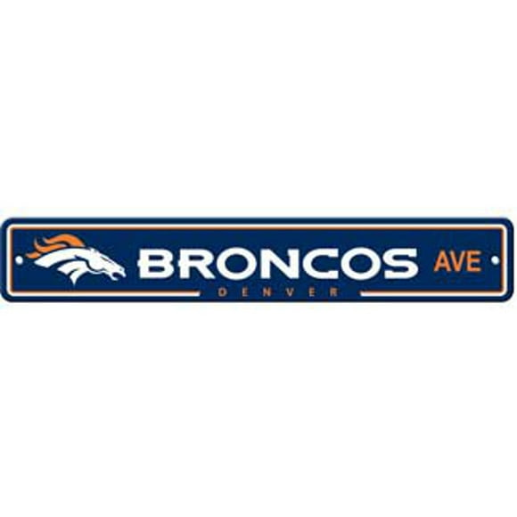 Fremont Die NFL Denver Broncos Team Sign, 4" x 24", Panneau de Signalisation