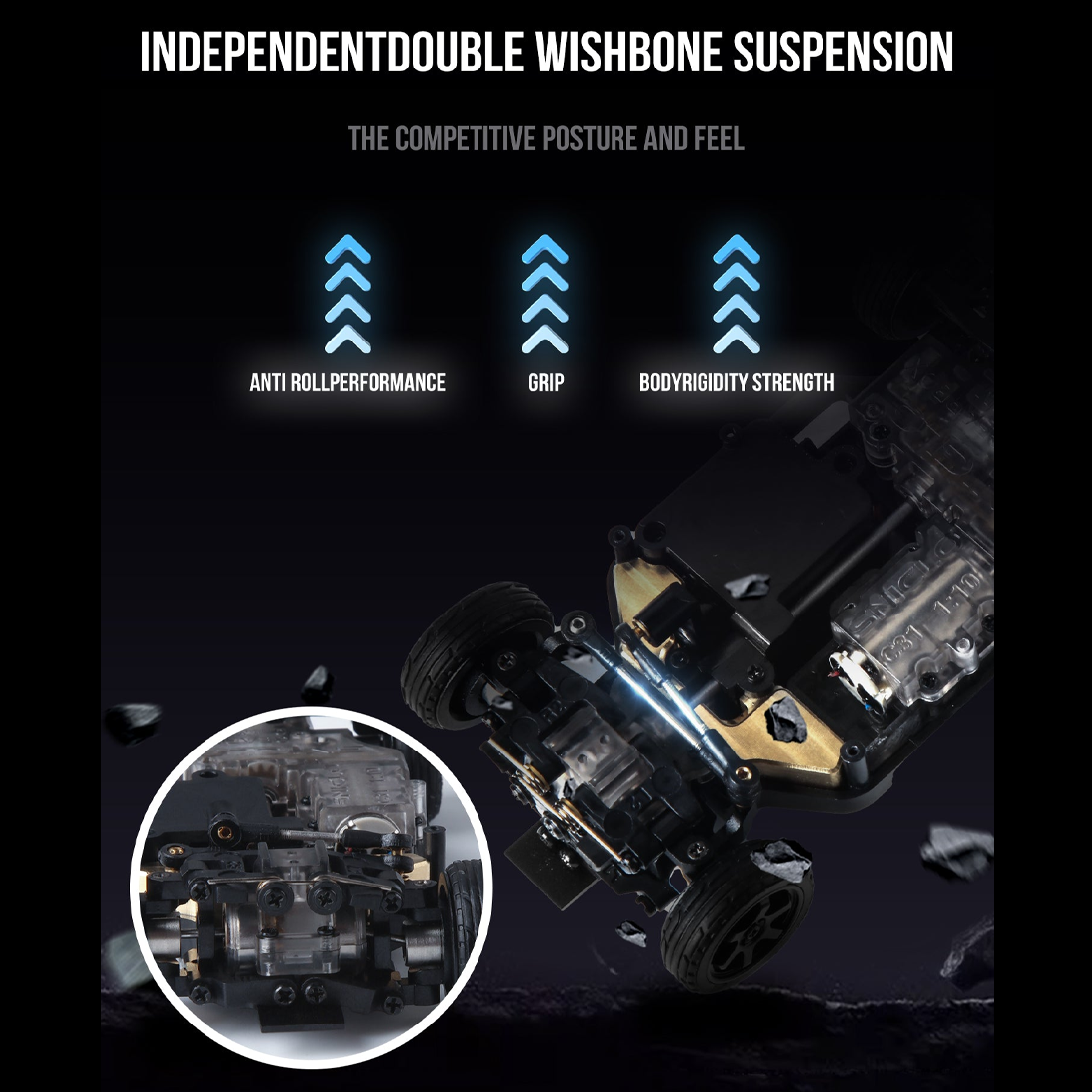 SNT Mix GO MG044 1:43 MG044 FPV RC Drift Car, 4WD Mini Racing Car with Camera, Proportional Steering, LED Lights & Dual Racing/Drift Modes – RTR + FPV Glasses Set for Adults