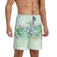 thumbnail image 2 of Pofeuu Succulent Print Men's Soft Woven Elastic Waistband Sleep Pajama Short-4X-Large, 2 of 6