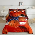thumbnail image 2 of Manfei Sport Basketball 3 Pieces Queen Comforter Set,American Flag Bedding Sets,Watercolor Splash Bedding Comforter Set,Microfiber Sport Room Decorative,Reversible, 2 of 8