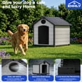 thumbnail image 4 of EHHLY Large Dog House Outdoor, Extra Large 46" Insulated Igloo Design with Elevated Floor, For Large Dogs with Spacious Interior, Cement Grey, 4 of 10