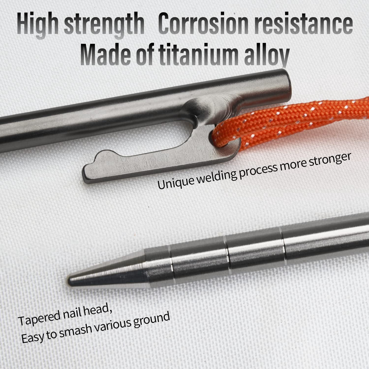 Tent Pegs Stakes Heavy Duty for Camping Hiking Outdoor Garden Support 8x400mm 6pcs