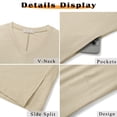thumbnail image 6 of MOSHU V Neck Dresses for Women Side Split Short Sleeve Dresses Casual Summer Dress with Pockets, 6 of 10