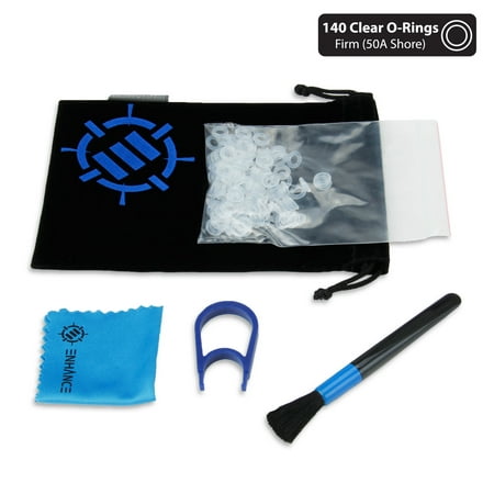 ENHANCE Mechanical Keyboard O Ring Ultra-Quiet Switch Dampeners Damper Firm 50A Clear (140pcs) , Key Cap Remover , Cleaning Brush , Cloth and Accessory Bag - Mod Kit for Cherry MX , TTC ,