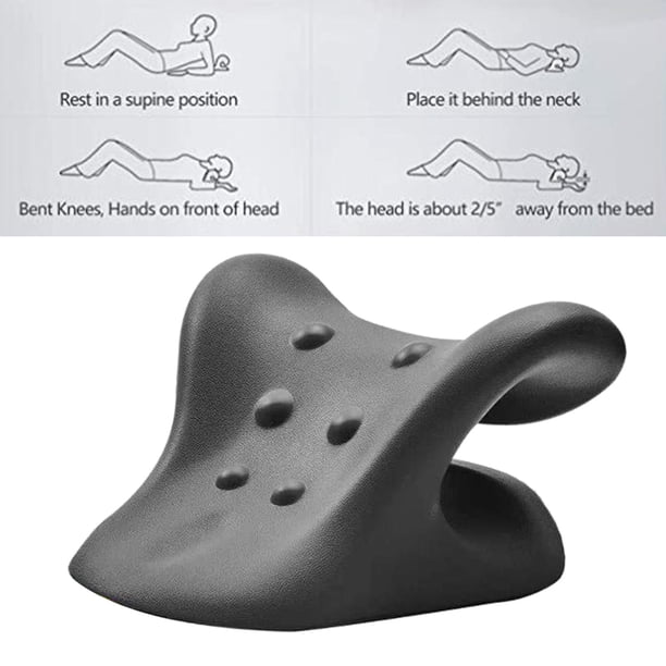 Almohada de portátil cómoda de espuma cuello, relajante hombro, ortopédica cervical para relajar los músculos, la ATM, la cabez Negro shamjiam Almohada de masaje de cuello