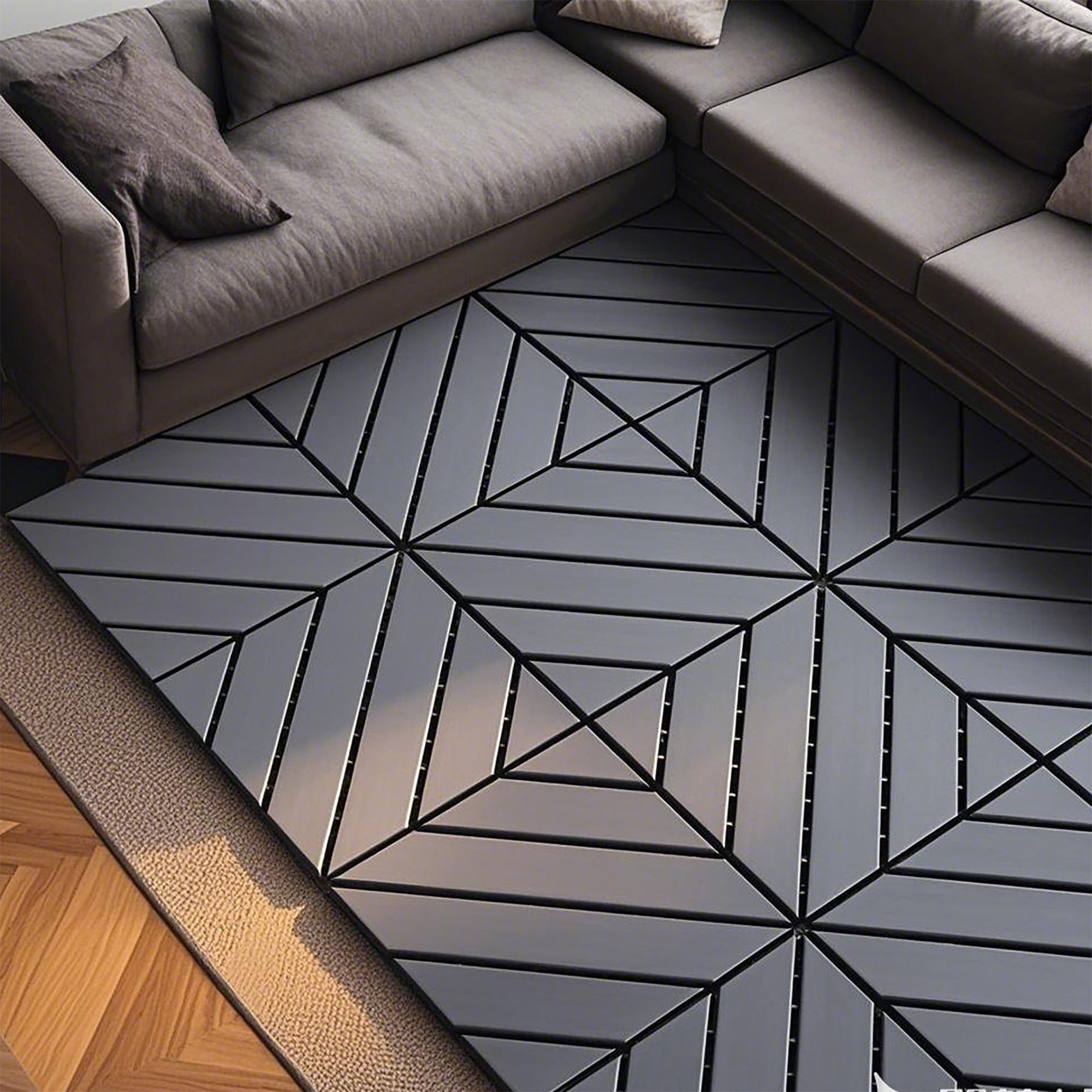 Alvantor 44 Pack Interlocking Deck Tiles, 12"x12"Plastic Waterproof Flooring Tiles for Outdoor & Indoor, Dark Gray