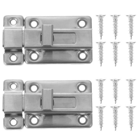 HEANUJJ 2 Sets Metal Door Latches Slide Locks for Indoor Home Security Hardware and Easy to Install