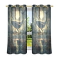 thumbnail image 6 of Yayeee Window Curtains Light Filtering 63"x42" Grommet Panel Pair Home Living Room Decor, Whale and Moon, 6 of 7