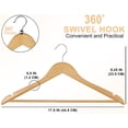 thumbnail image 2 of Utopia Home Perchas de madera premium, paquete de 30 – Perchas duraderas y delgadas – Perchas para trajes con gancho giratorio de 360 ​​grados – Perchas de madera con ranuras para los hombros (color n, 2 of 5