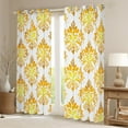 thumbnail image 2 of Erosebridal Victorian Damask Flower Curtains for Living Room,Yellow White Blackout Curtains Set of 2(38x54),Retro Gothic Theme Curtains and Drapes(38x54),Ultra Soft Bedroom Decorative, 2 of 6