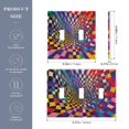 thumbnail image 2 of Yayeee Toggle Light Switch Wall Plate 2-Gang 4.56"x4.48" Decorative Outlet Cover, Colorful Wavy Plaid, 2 of 7
