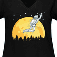 thumbnail image 4 of Inktastic Space Outerspace Moon and Astronaut Women's Plus Size V-Neck T-Shirt, 4 of 5