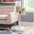 thumbnail image 4 of Powell Pesaro Round Pedestal Indoor Accent Side Table, 22.25" Tall, Off White, 4 of 5