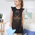thumbnail image 4 of Vsdgher Style Classique Hibou Brun pour Filles Chemises de Nuit Manches Courtes à Volants Robe de Nuit Vêtements de Nuit Pyjamas pour Fête Pyjama-Petit, 4 of 6