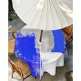 thumbnail image 3 of Navy Blue Grey Oil Painting Outdoor Tablecloth with Umbrella Hole, Abstract Modern Geometric Spillproof Waterproof Outdoor Table Cover, Patio Tablecloths for Party/Garden/Picnic, Round 60 inch, 3 of 9