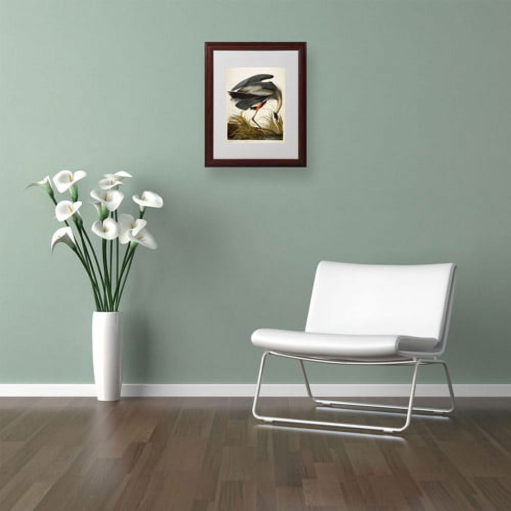 Trademark Fine Art "Great Blue Heron" Canvas Art by John James Audubon, Wood Frame