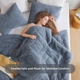 thumbnail image 3 of Regency Heights Twin/Twin XL Quilted Plush Comforter Set, 2-Piece Reversible Feather-Soft Dorm Bedding Sets, Textured Sherpa Comforter Bed Set for All Season, Blue, 3 of 13