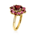 thumbnail image 7 of Ross-Simons 1.90 ct. t.w. Garnet and .80 ct. t.w. Rhodolite Garnet Ring With .10 ct. t.w. White Topaz in 18kt Gold Over Sterling, Women's, Adult, 7 of 7