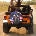 thumbnail image 3 of KAKALAD American Flag Black Lab Labrador Dog 02 Spare Tire Cover Universal Vehicle Accessories Buckle Car Tools 16”in, 3 of 6