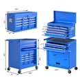 thumbnail image 6 of 24.5 Inch 2-IN-1 8-Drawer Rolling Tool Chest & Cabinet Large Capacity Tool Box with Lockable for Workshop Garage,Blue, 6 of 7
