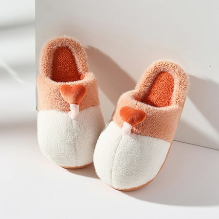 

KKCXFJX slippers for women Winter Cotton Slippers Men Women Indoor Heart Warm Plush Shoes Outdoor Couple Cotton Slippers Slippers