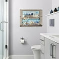 thumbnail image 6 of Bathroom Wall Art Blue Butterfly Daisy Bathroom Wall Decor Blue Sign Rustic Bathroom Canvas Pictures Artwork Framed for Bathroom Laundry Bedroom Living Room Kitchen 16"x12", 6 of 6