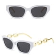 thumbnail image 3 of Bovemsi Ladies' Sun Shade Sunglasses Ladies Personality Hip Hop Metal Chain Fashion Polygon Small Frame Glasses Fishing Glasses, 3 of 4