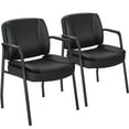 thumbnail image 1 of Homall Chaises de Réception de Bureau Chaise d'Appoint pour Salle d'Attente avec Accoudoirs Doux Ensemble de 2, Noir, 1 of 7