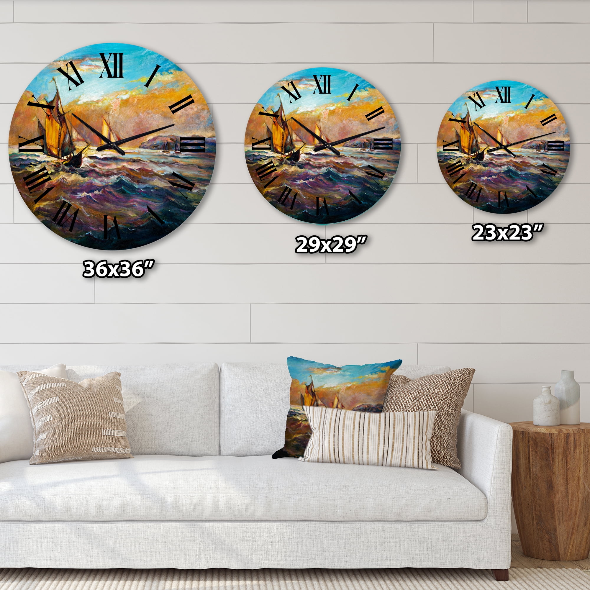 Designart 1 in Coastal Wall Clock