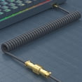 thumbnail image 2 of MAMBASNAKE C02 Coiled Keyboard Cable, Pro Custom USB-C Cable for Mechanical Keyboard, Double-Sleeved TPU Spring Cable for Gaming Keyboard, Type-C to USB-A, Detachable Gold Aviation Connector - Grey, 2 of 9