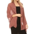 thumbnail image 4 of Sakkas Jona Women Soft Sheer Chiffon Bridal Wedding Evening Scarf Shawl Wrap Stole - Mauve - 8018, 4 of 5