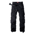 thumbnail image 1 of Omthaka Women's Cotton Cargo Pants with 8 Pocket,Black Size 10, 1 of 7