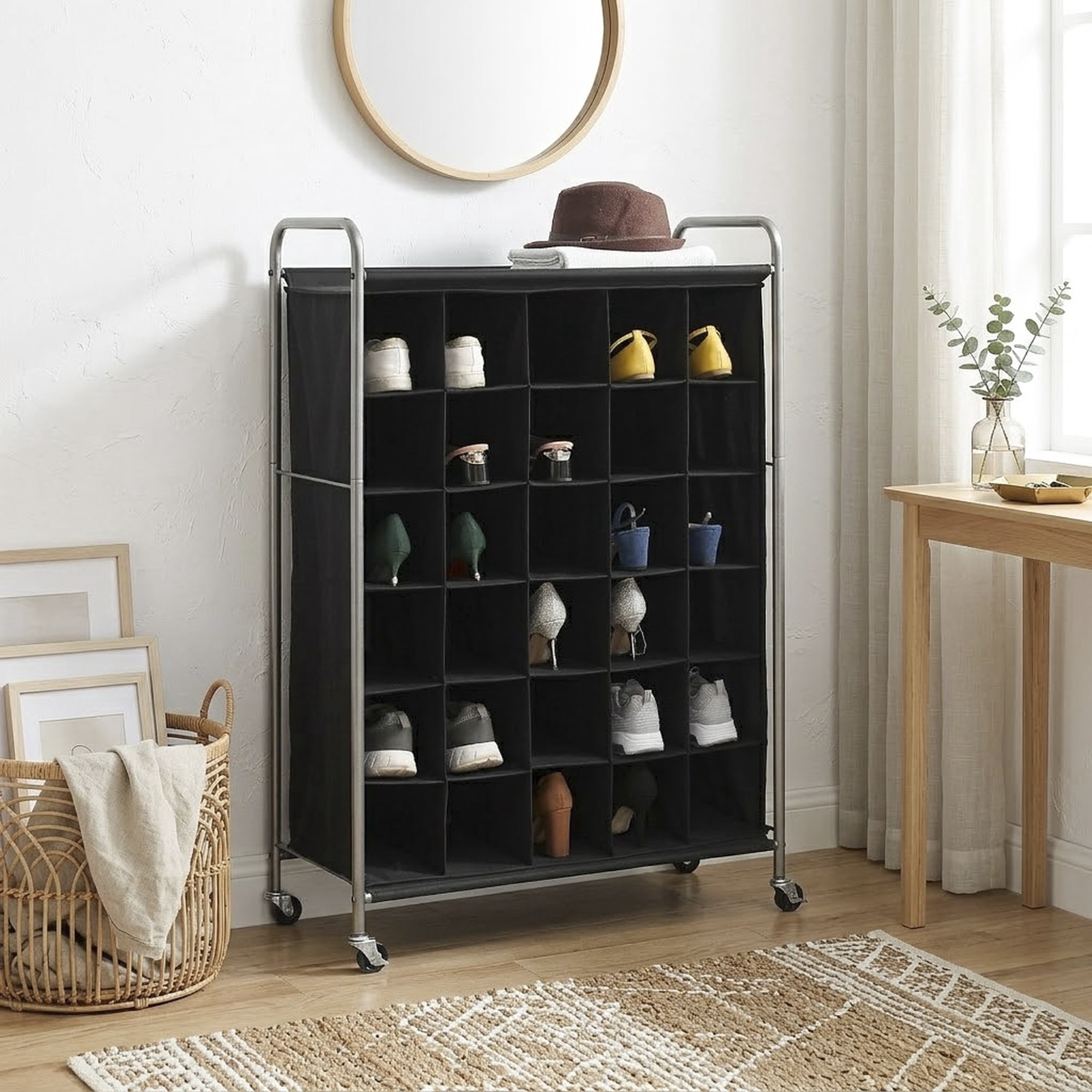 Mainstays 6 Tiers 30-Pairs Shoe Organizer, Black